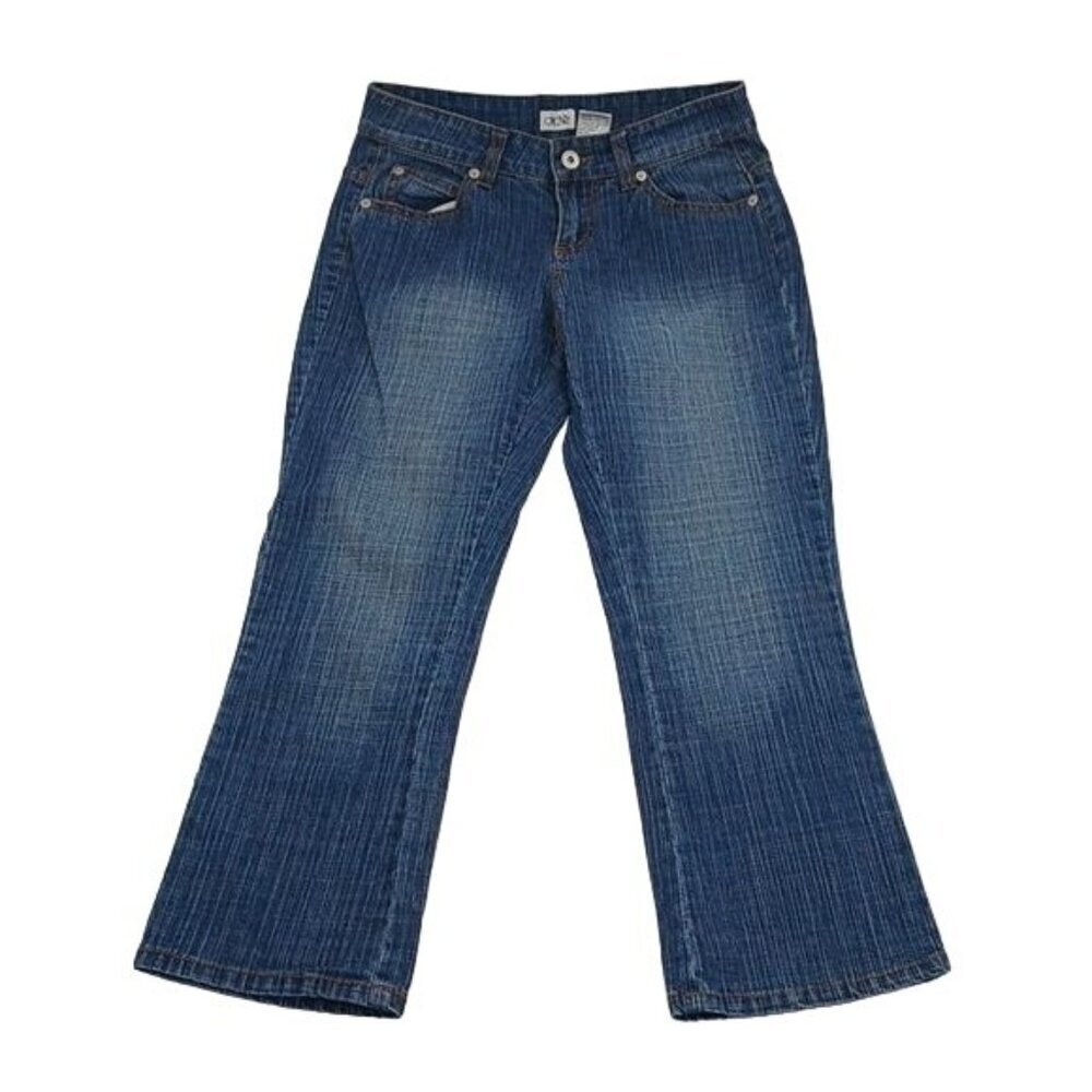 Cache Jeans Vintage Y2K Retro Blue Denim Straight Cropped Womens Size 0